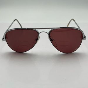 Vintage Logo Paris Silver Pilot Half Rim Sunglasses Frames